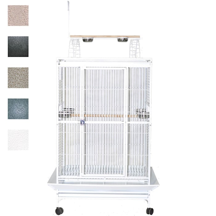 A&E Cage Company 40" X 30" Play Top Bird Cage in Platinum, Gray