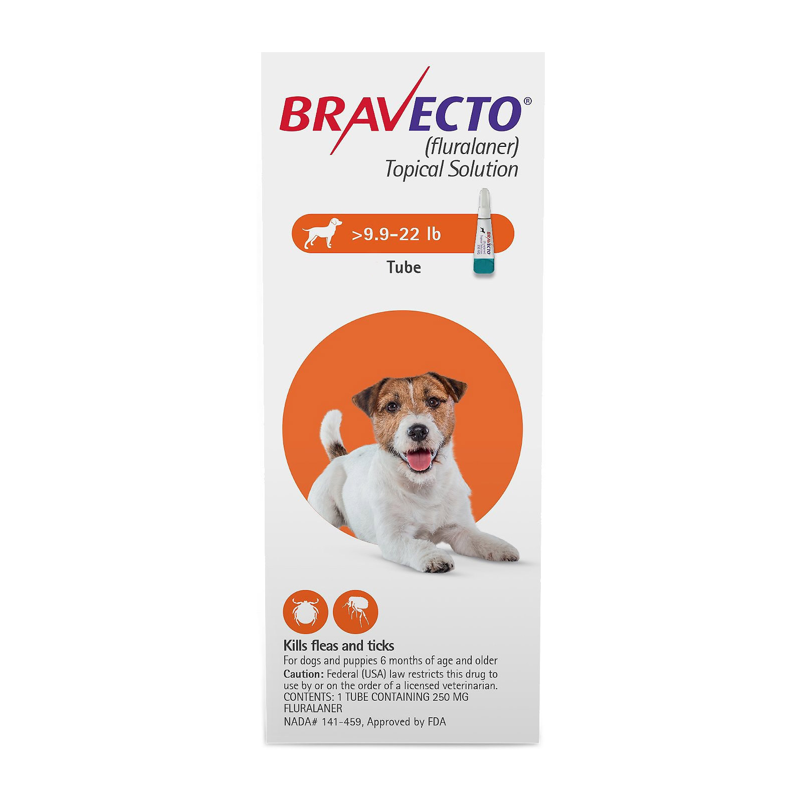 Bravecto Topical For Small Dogs 9.9 - 22 Lbs Orange 3 Doses