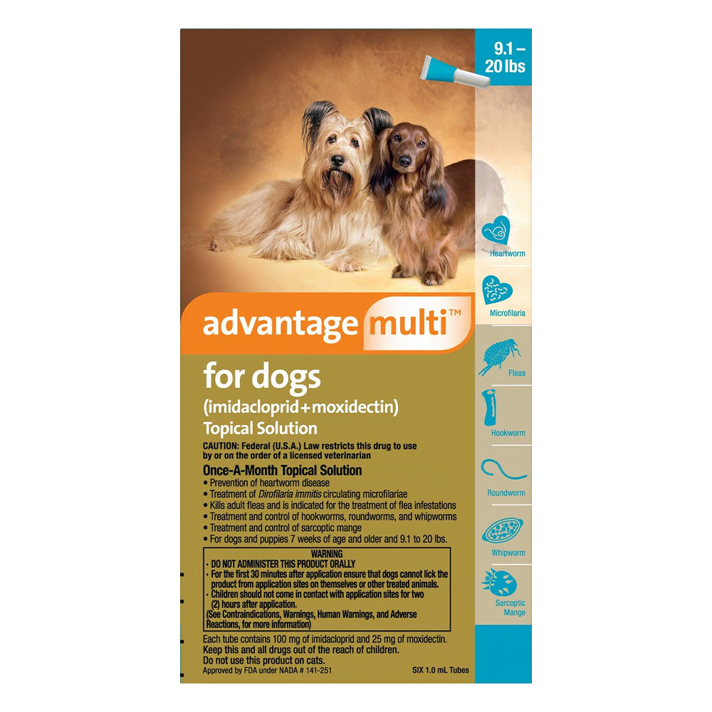 Advantage Multi Advocate Medium Dogs 9.1-20 Lbs Aqua 12 Doses