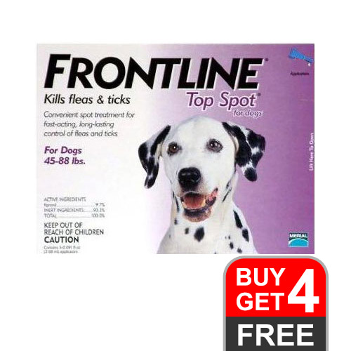 Frontline Top Spot Large Dogs 45-88lbs Purple 4 + 4 Free