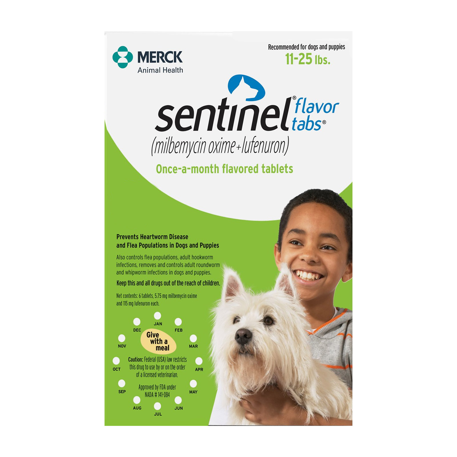Sentinel For Dogs 11-25 Lbs Green 3 Chews