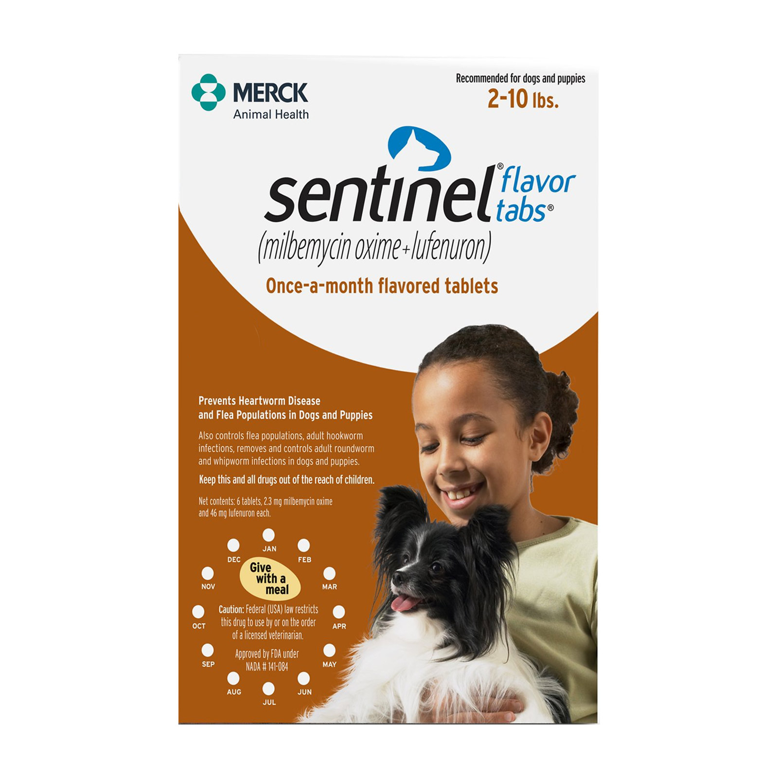 Sentinel For Dogs 2-10 Lbs Brown 12 Chews