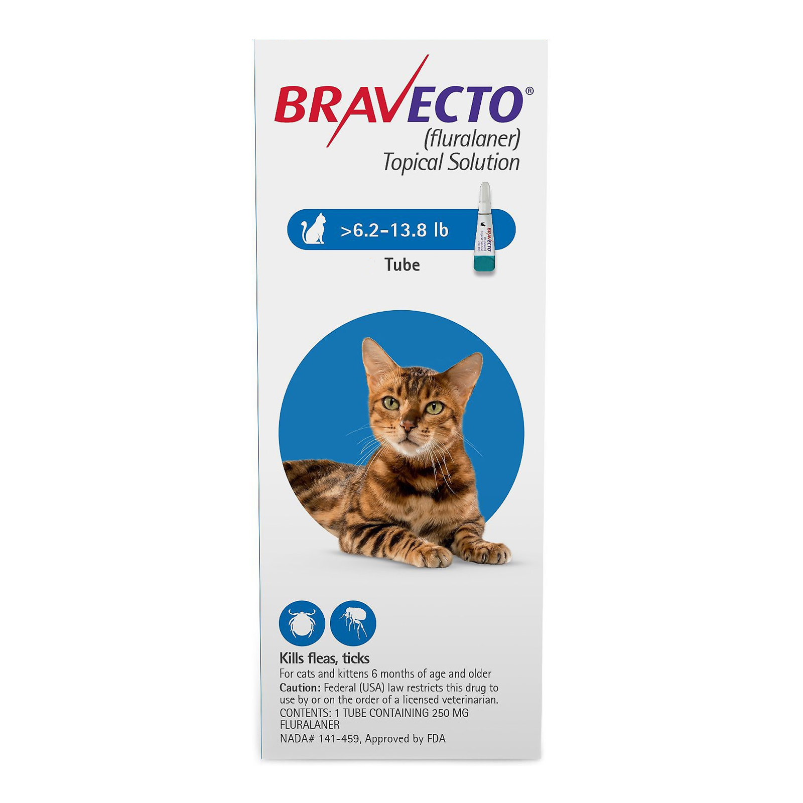 Bravecto Spot-On For Medium Cats 6.2 Lbs - 13.8 Lbs 2 Pack