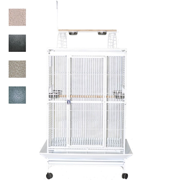 A&E Cage Company 36" X 28" Play Top Bird Cage in Platinum, Gray