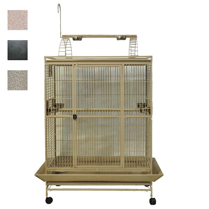 A&E Cage Company 48" X 36" Play Top Bird Cage in Platinum, Gray