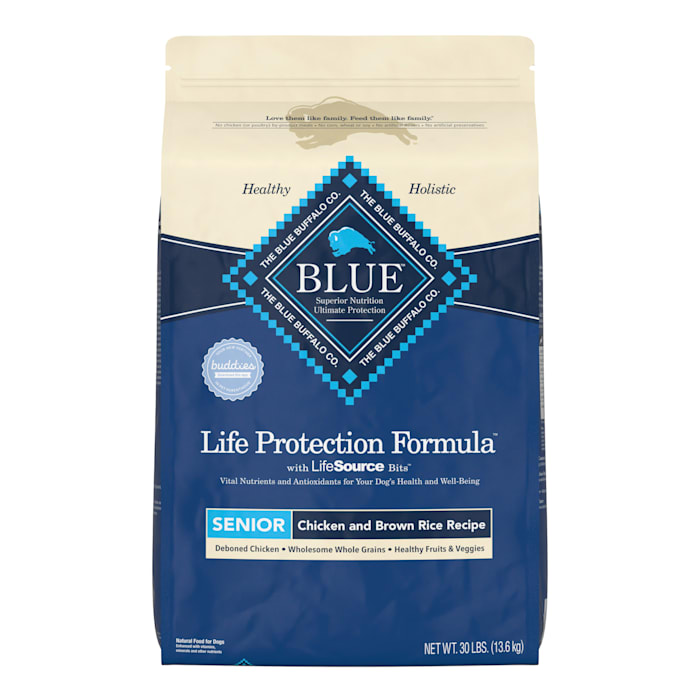 Blue Buffalo Blue Life Protection Formula Natural Chicken and Brown Rice Flavor Dry Food for Senior Dogs, 30 lbs.