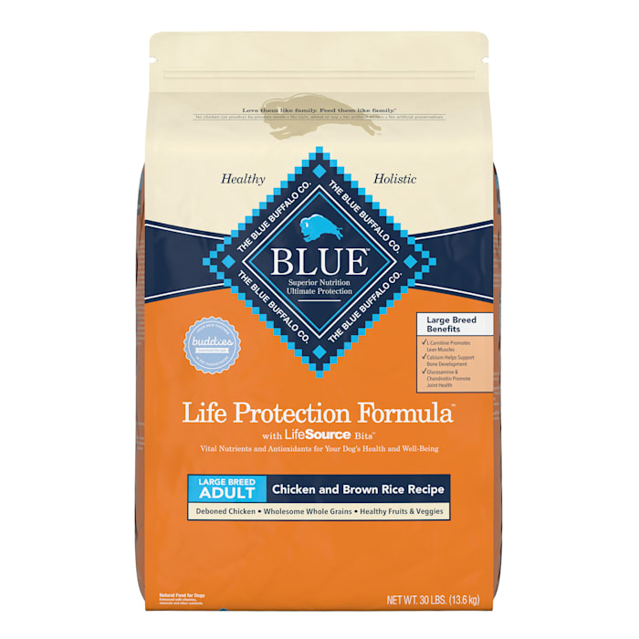 Blue Buffalo Blue Life Protection Formula Natural Adult Large Breed Chicken and Brown Rice Dry Dog Food, 30 lbs., 30-lb bag