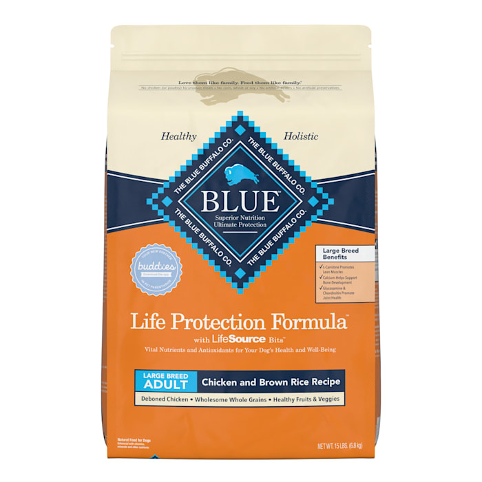 Blue Buffalo Blue Life Protection Formula Adult Large Breed Chicken & Brown Rice Recipe Dry Dog Food, 15 lbs.