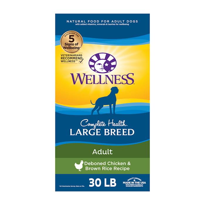 Wellness Complete Health Natural Large Breed Health Recipe Dry Dog Food, 30 lbs.