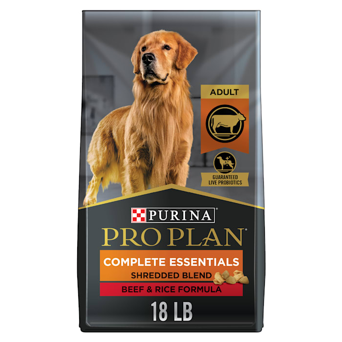 Purina Pro Plan High Protein with Probiotics Shredded Blend Beef & Rice Formula Dry Dog Food, 18 lbs.