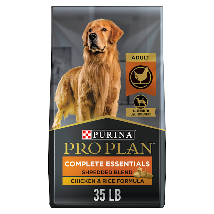 Purina Pro Plan High Protein with Probiotics Shredded Blend Chicken and Rice Formula Dry Dog Food, 35 lbs.