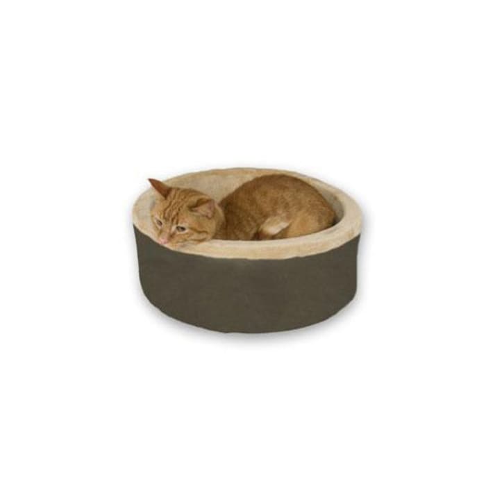 K&H Thermo-Kitty Bed in Mocha, 20" L x 20" W, 20-Inch, Brown
