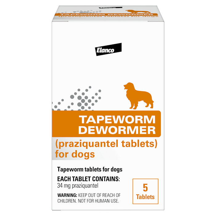 Elanco Tapeworm Dewormer Tablets for Dogs, Pack of 5