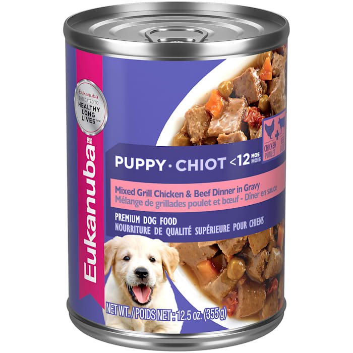 Eukanuba Mixed Grill with Chicken & Beef Cuts in Gravy Canned Puppy Food, 12.5 oz., Case of 12