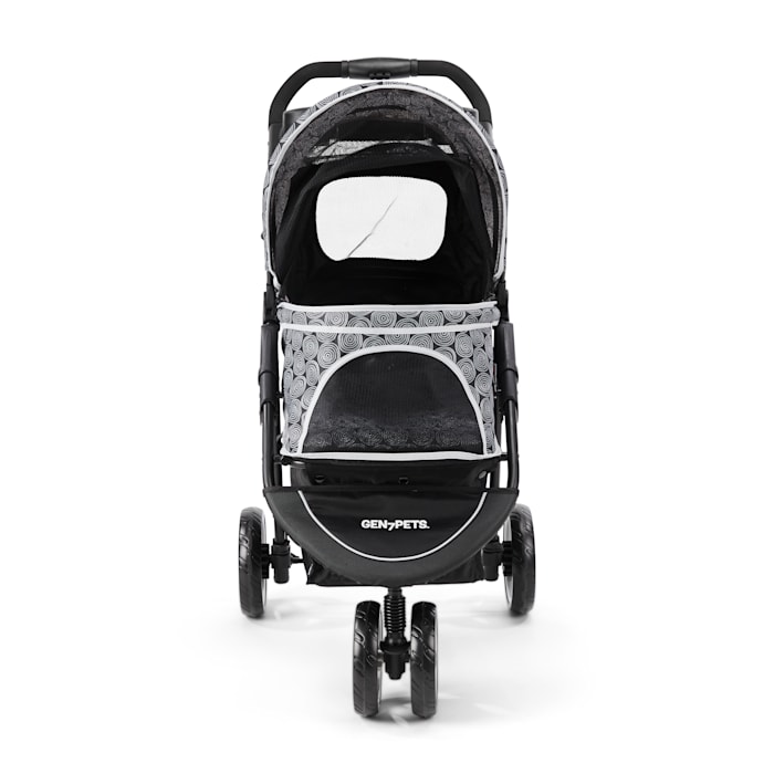 Gen7Pets Promenade Pet Stroller in White/Black, 37" L X 20" W X 40" H