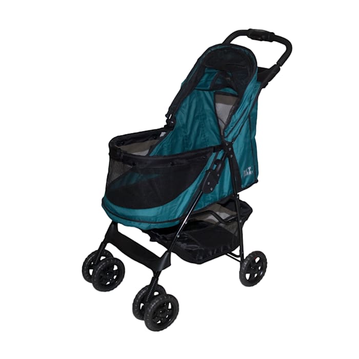 Pet Gear Happy Trails No-Zip Emerald Pet Stroller, For pets up to 30 lbs., Black