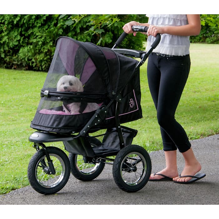 Pet Gear NV No-Zip Rose Pet Stroller, For pets up to 70 lbs., Black