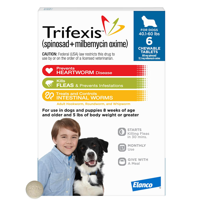 Trifexis Chewable Tablets for Dogs 40.1 to 60 lbs, 6 Month Supply