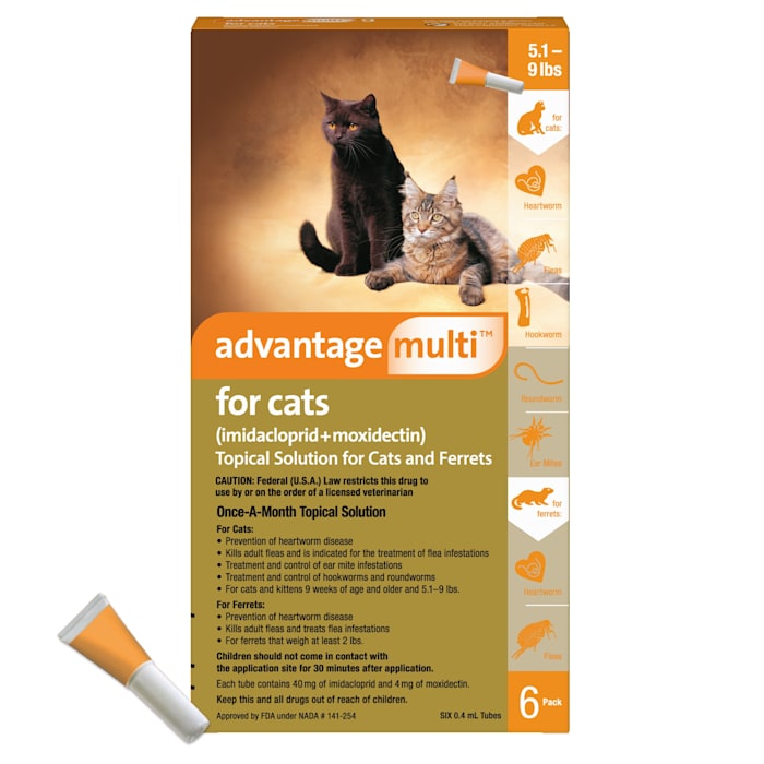 Advantage Multi Topical Solution for Cats 5.1 to 9 lbs, 6 Month Supply