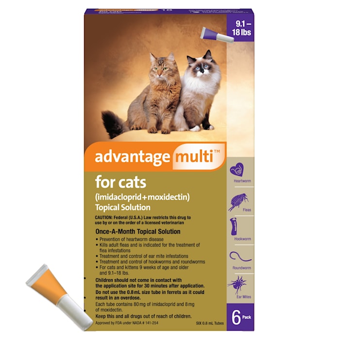 Advantage Multi Topical Solution for Cats 9.1 to 18 lbs, 6 Month Supply