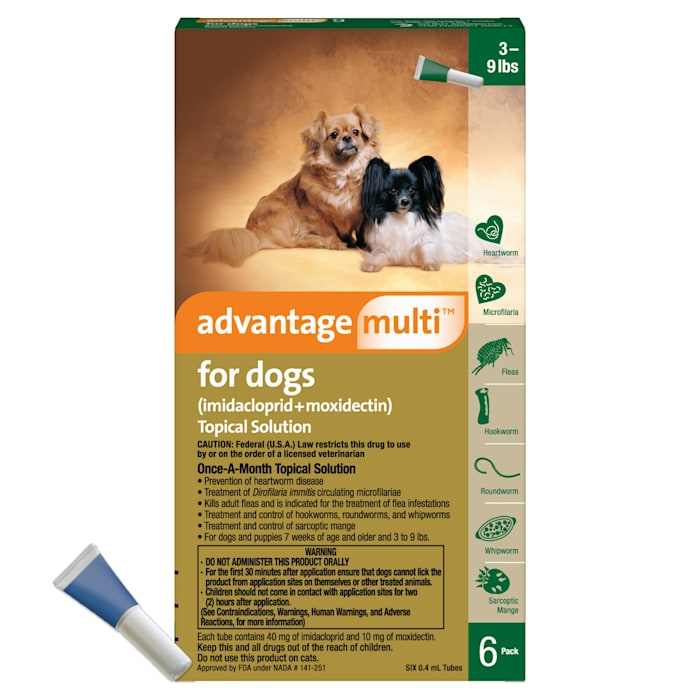 Advantage Multi Topical Solution for Dogs 3 to 9 lbs, 6 Month Supply