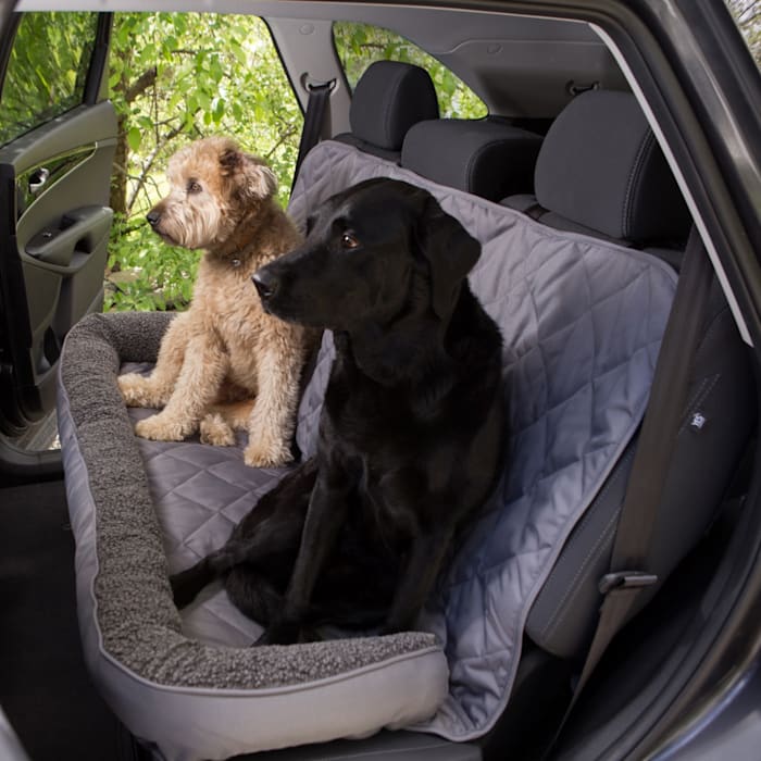 3 Dog No Slip Bolster Fleece Grey Seat Protector, 54" L X 26" W X 0.5" H, Large