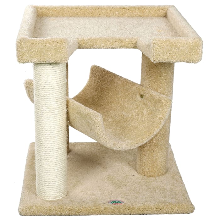 Go Pet Club Premium Carpeted Cat Tree Scratcher Furniture LP-827, 23" H, Tan