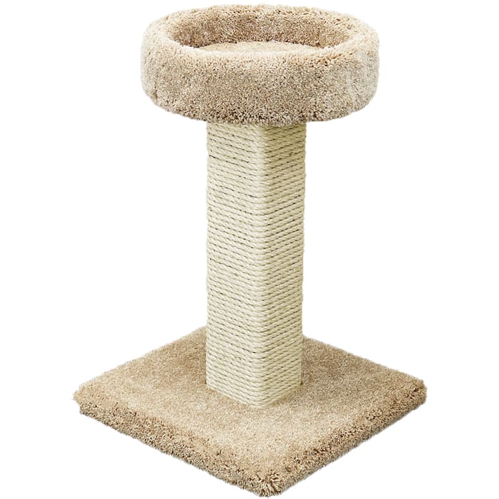 Prestige Cat Trees 1 Level Solid Wood Tan Cat Scratching Post and Sleeper, 32" H