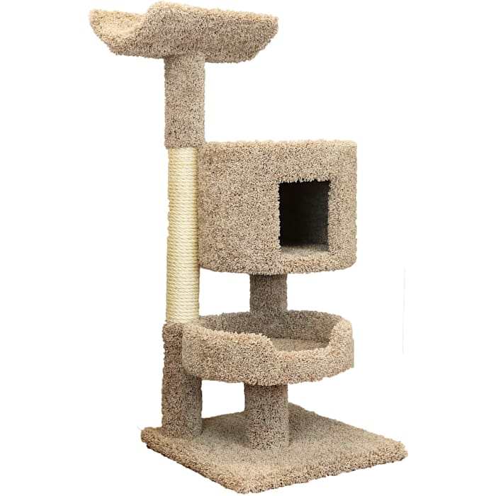 New Cat Condos 3 Level Compact Brown Cat Tree, 44" H