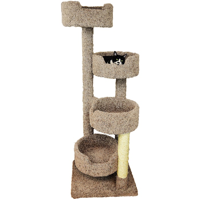 New Cat Condos 4 Level Brown Cat Stairway, 64" H