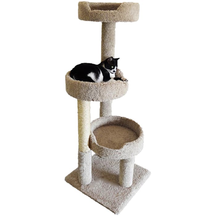 New Cat Condos 3 Level Premier Brown Kitty Pad Tree, 50" H