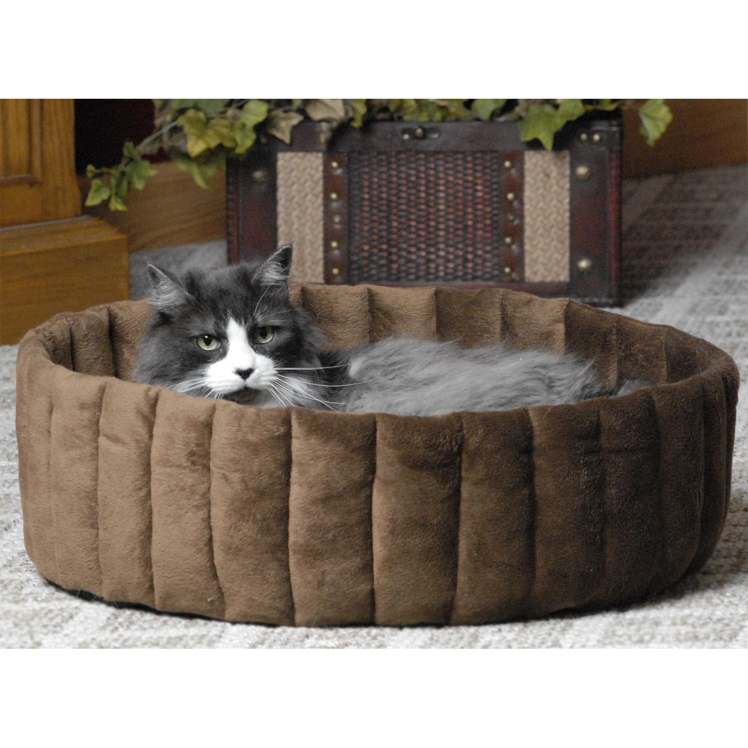 K&H Kitty Cup Tan & Mocha Cat Bed
