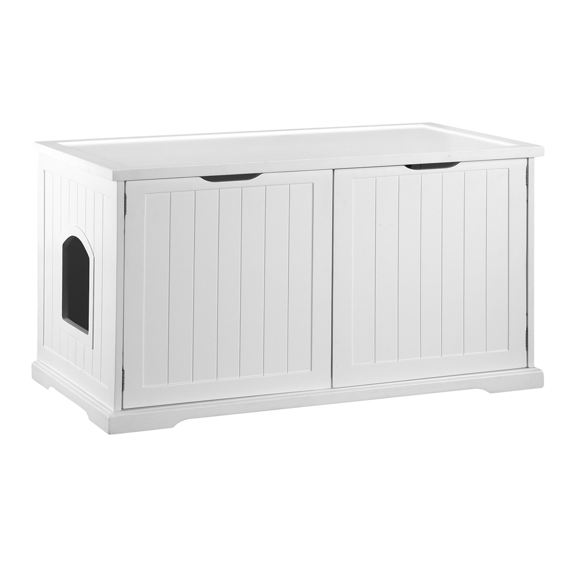 Zoovilla Large White Cat Washroom Bench Litter Box Cover