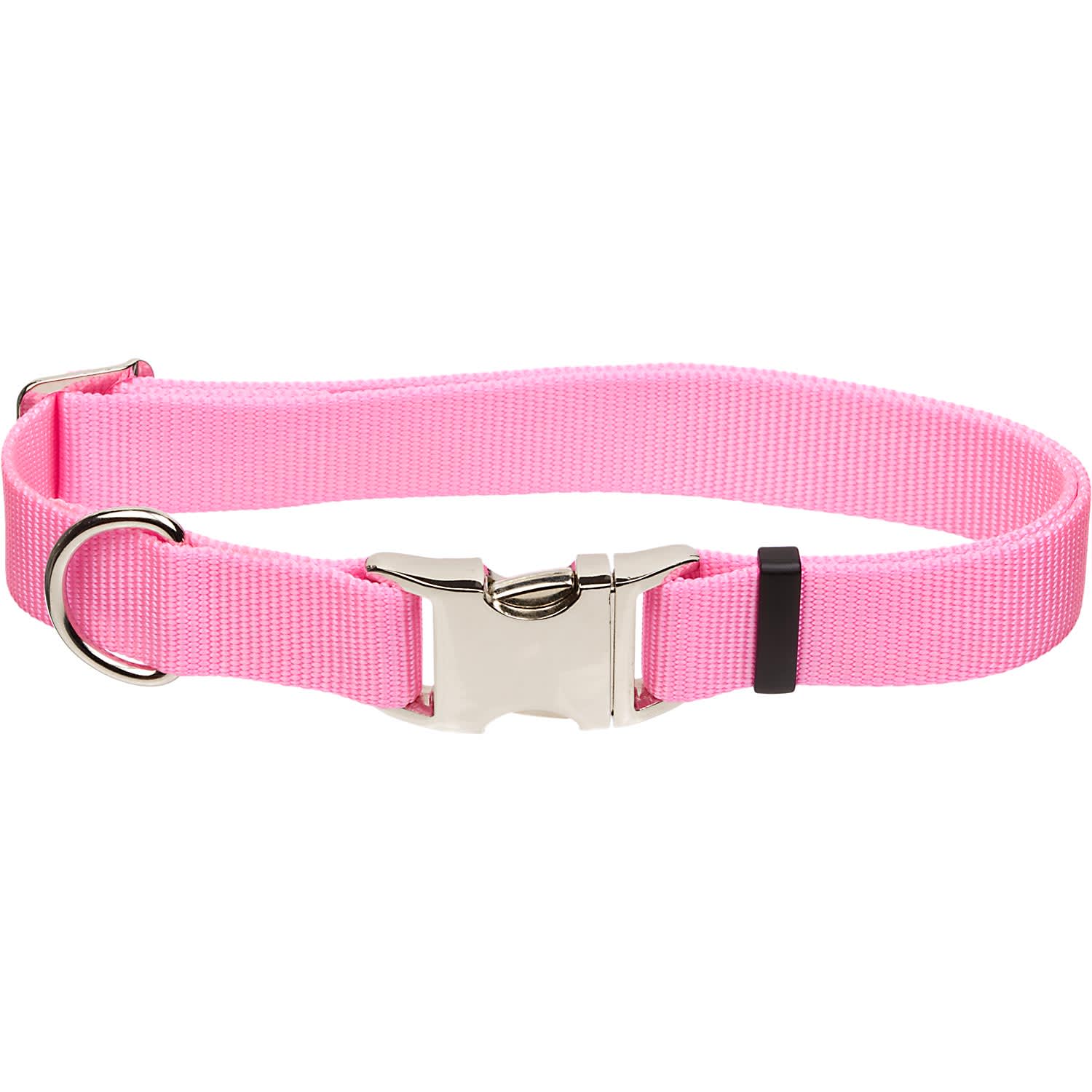 Coastal Pet Products Personalized Pink Bright Adjustable Dog Collar with Metal Buckle
