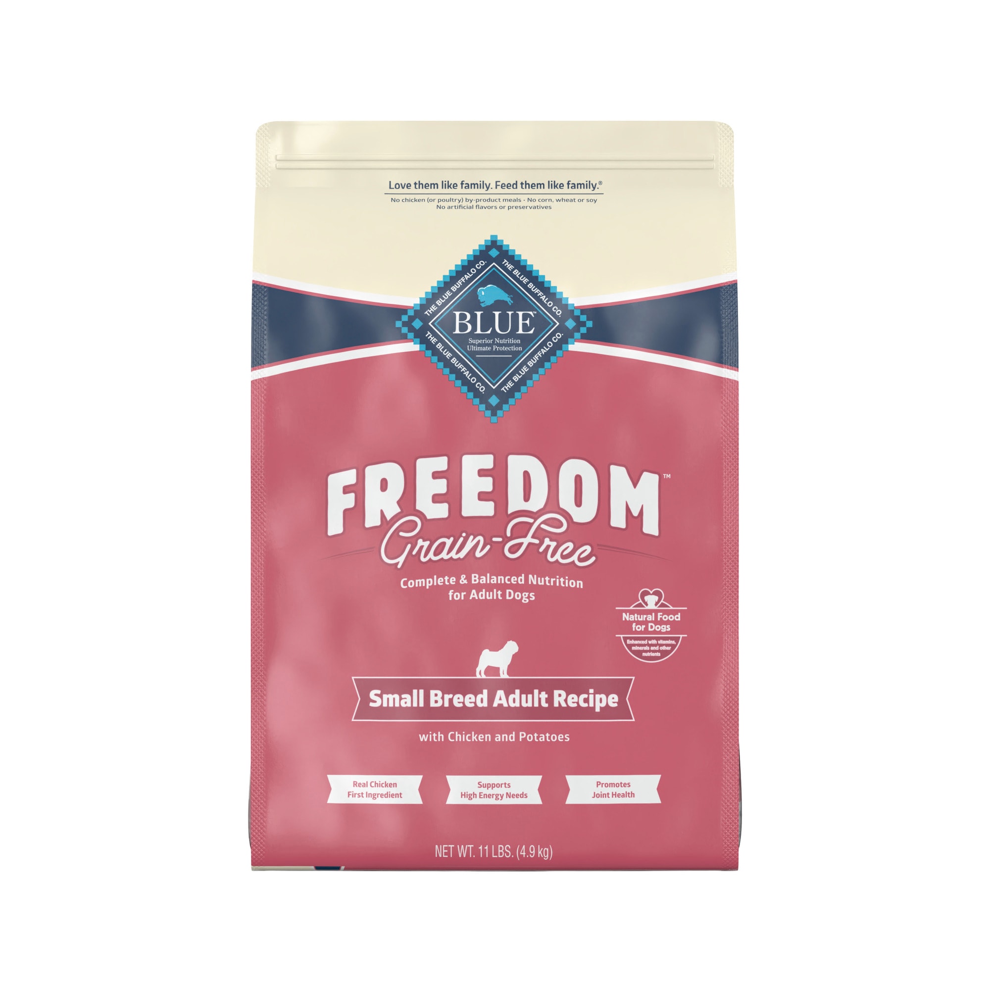 Blue Buffalo Blue Freedom Grain-Free Small Breed Adult Chicken Recipe Dry Dog Food, 11 lbs.