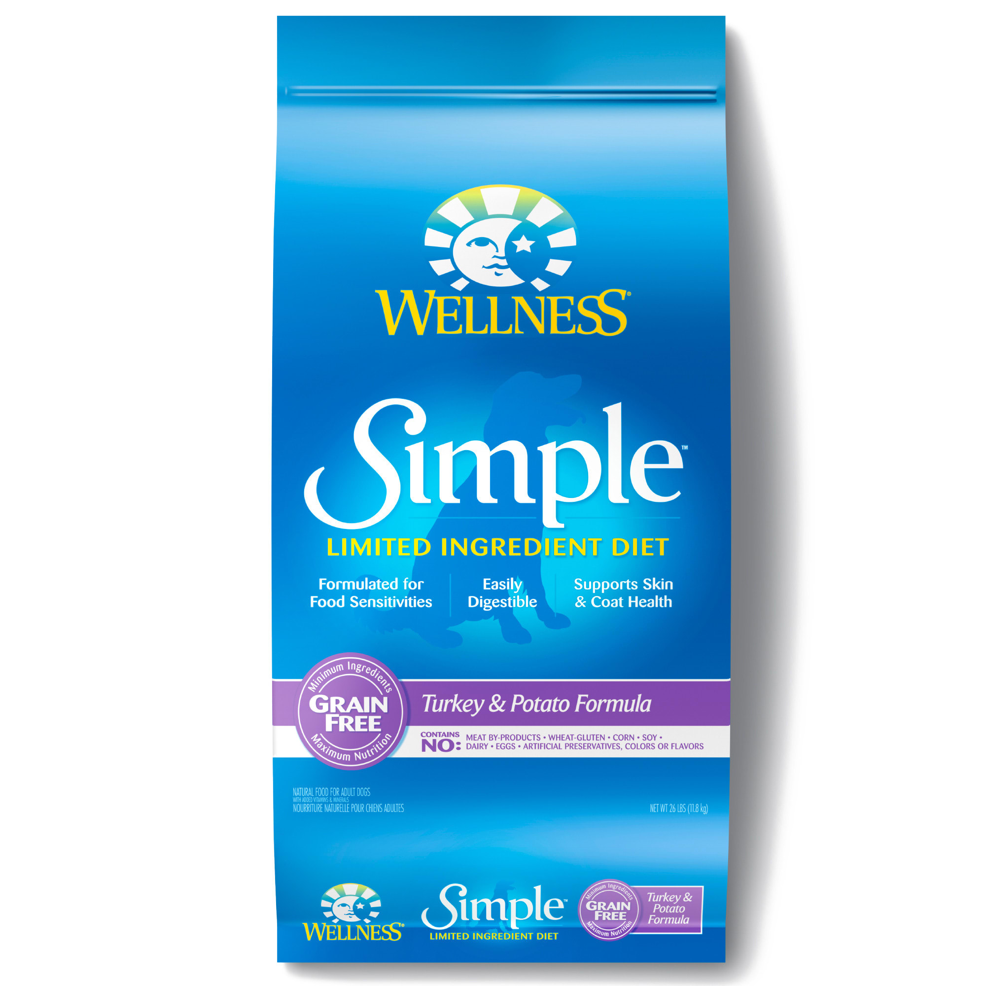 Wellness Simple Natural Grain Free Limited Ingredient Turkey and Potato Recipe Dry Dog Food