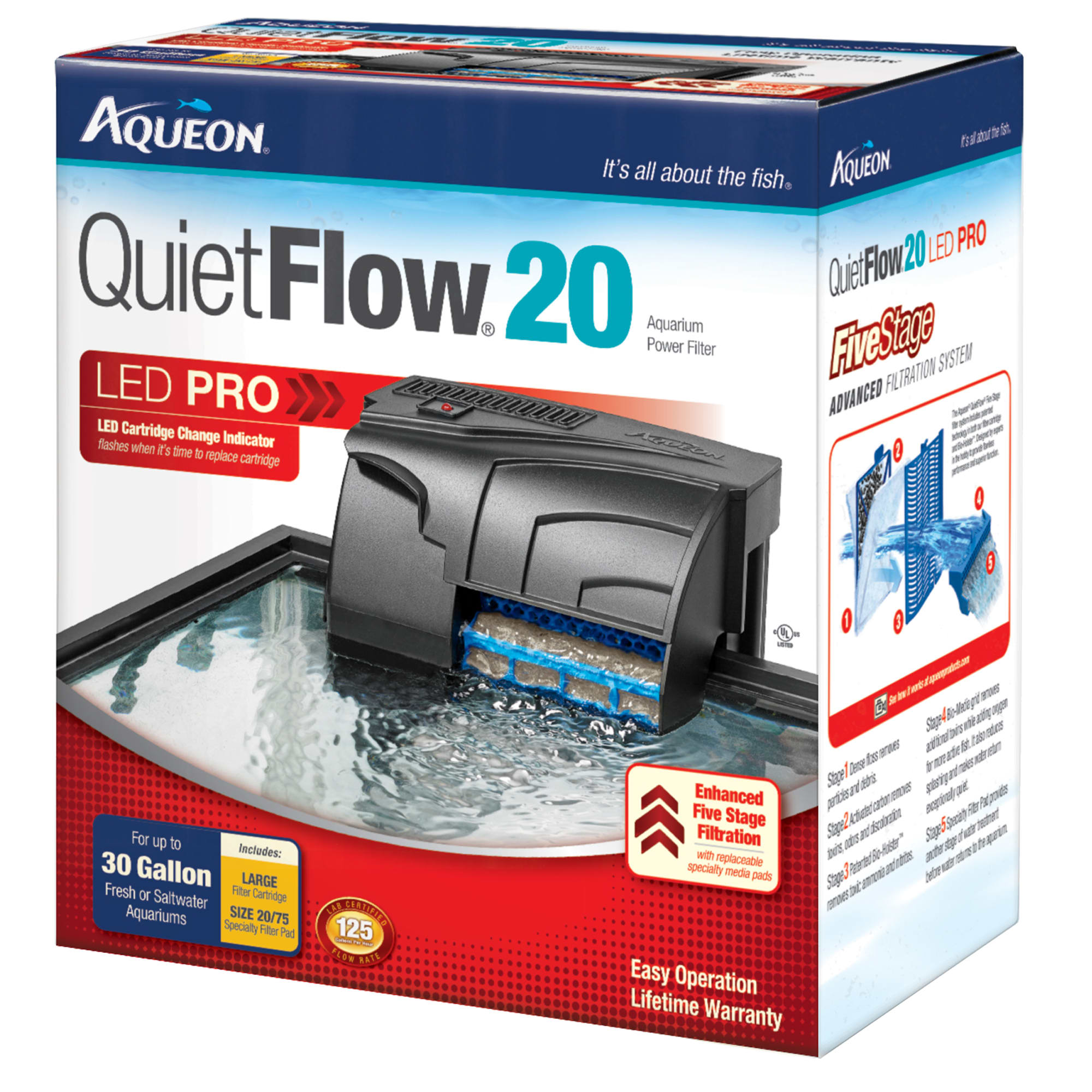 Aqueon QuietFlow 20 Aquarium Power Filter
