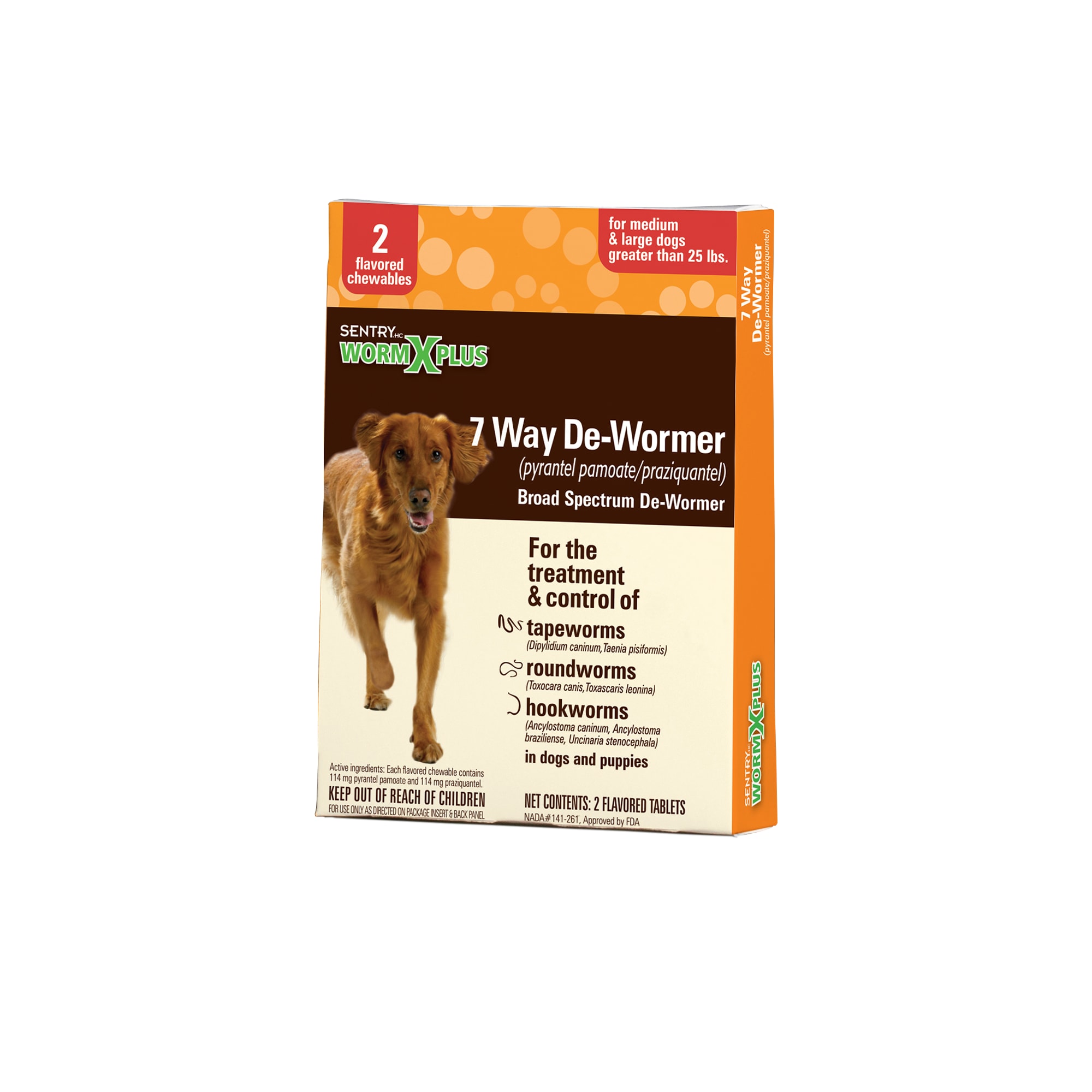 Sentry HC WormX Plus Flavored De-Wormer Chewables for Dogs, 2CT, 2 CT