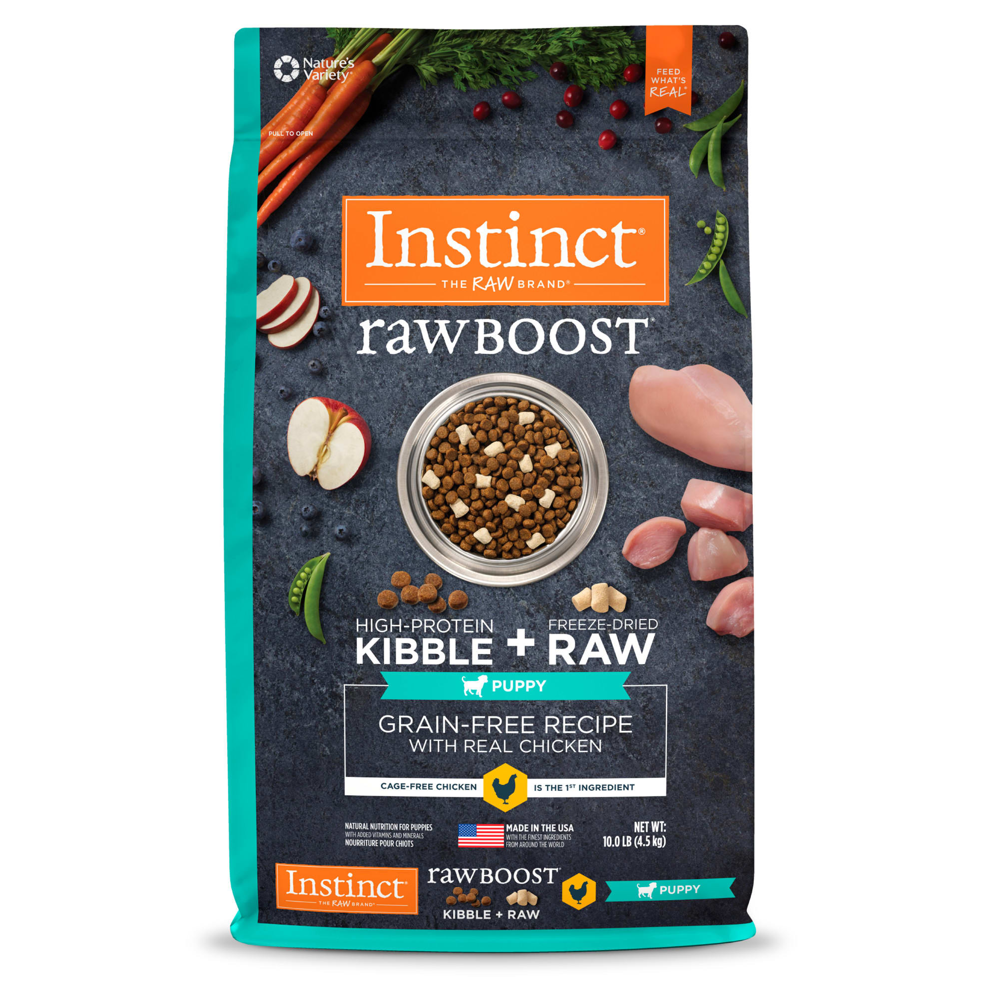 Instinct Raw Boost Puppy Grain-Free Recipe with Real Chicken Dry Food with Freeze-Dried Raw Pieces