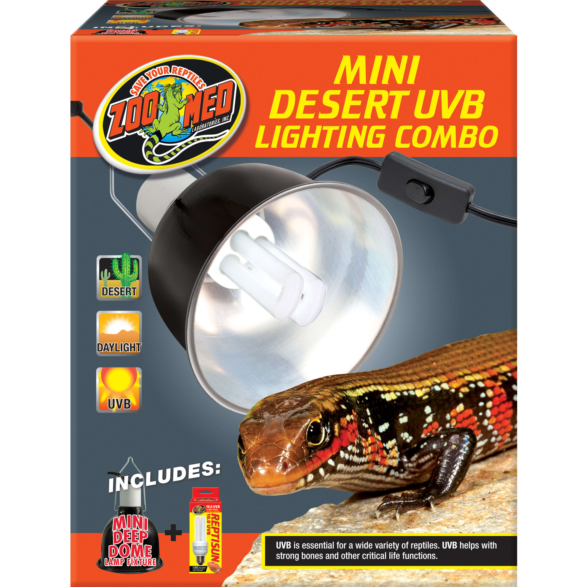 Zoo Med Mini Desert UVB Lighting Single Combo
