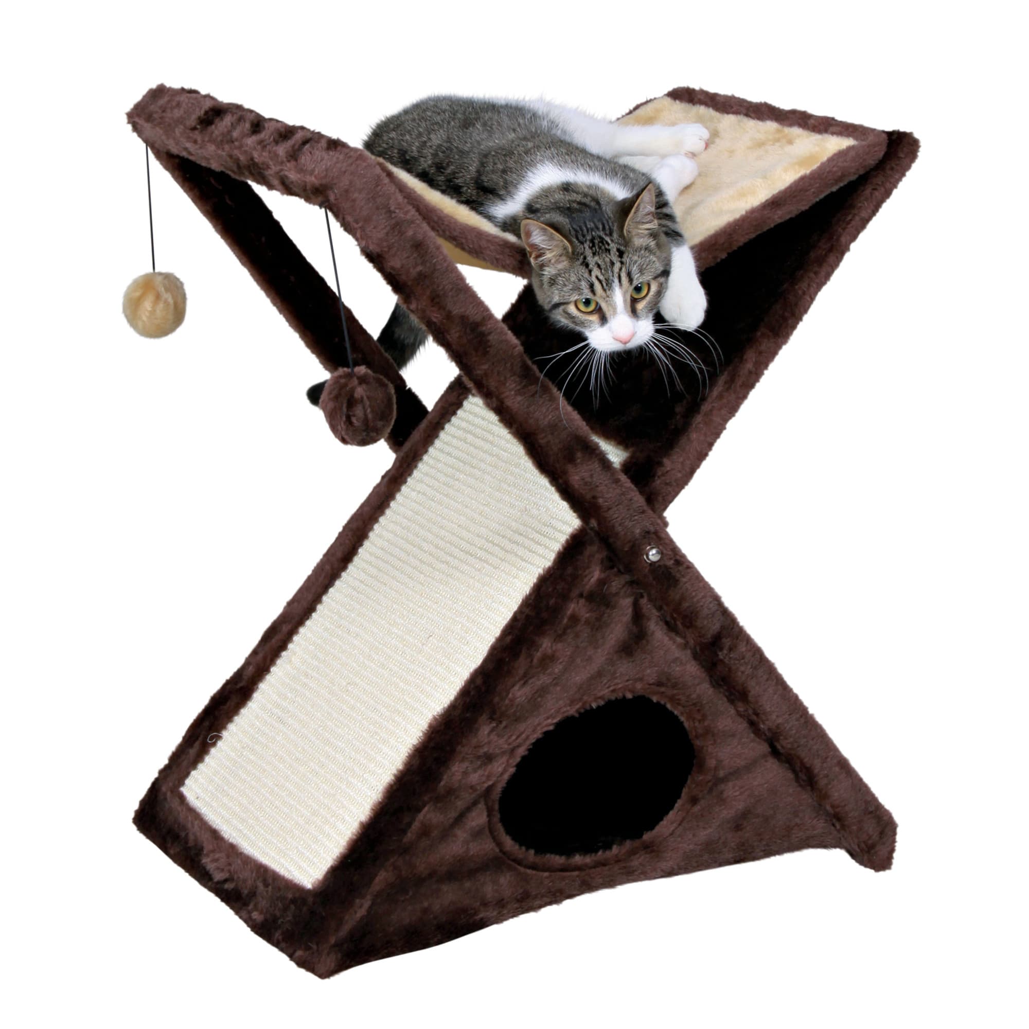 TRIXIE Miguel Cat Scratching Tower in Beige & Brown