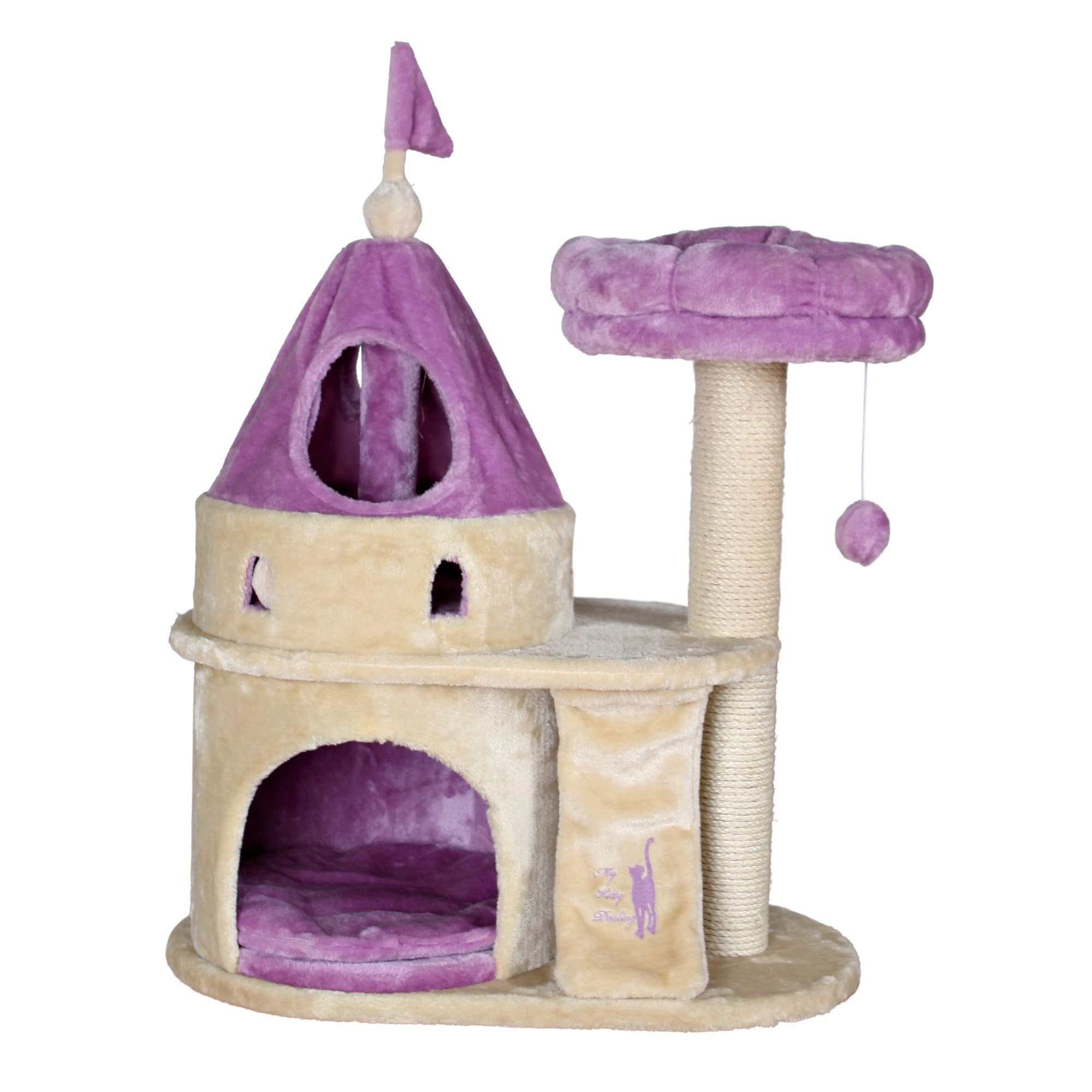 TRIXIE My Kitty Darling Castle in Purple & Beige