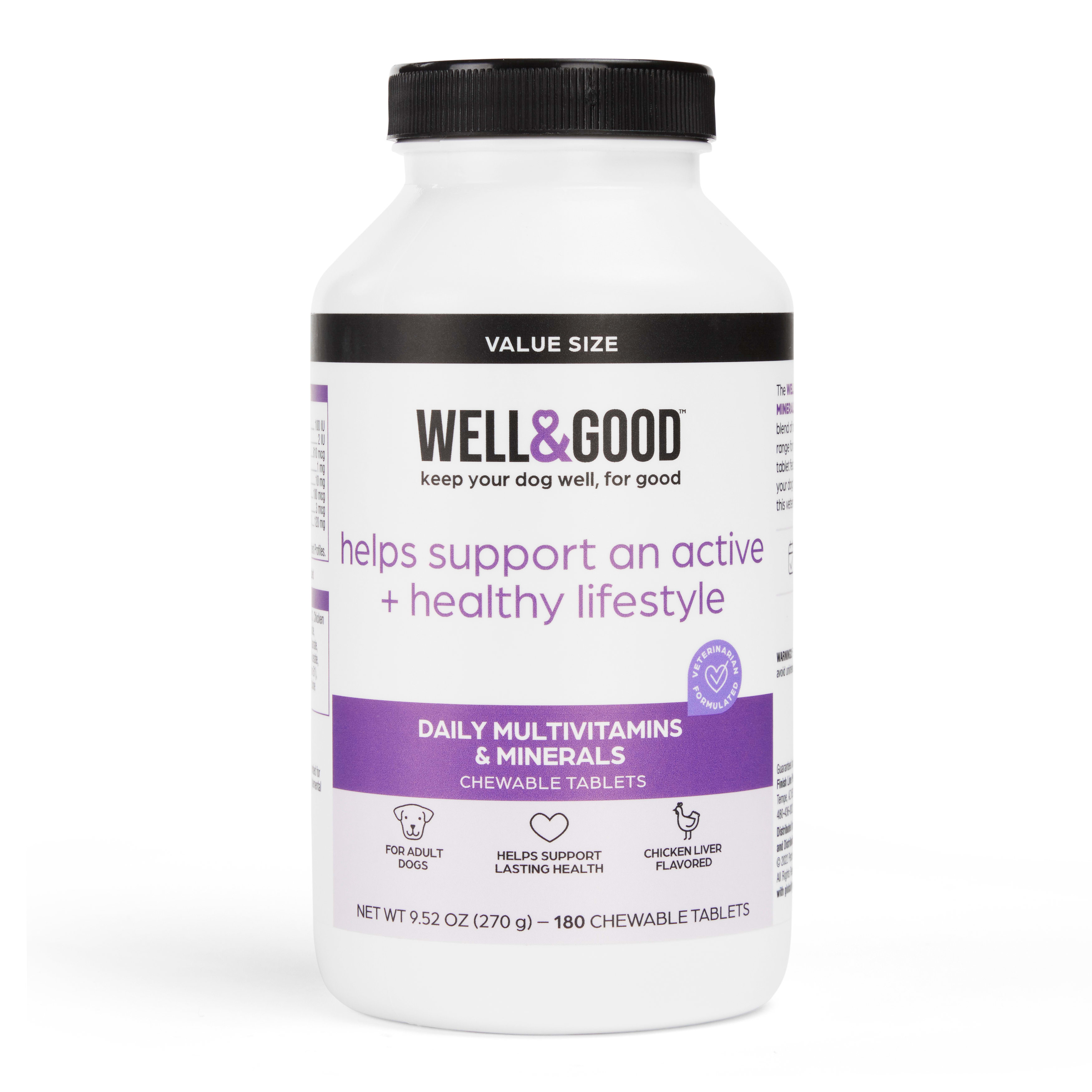 Well & Good Dog Multivitamins Chewable Tablets, Count of 180, 180 CT