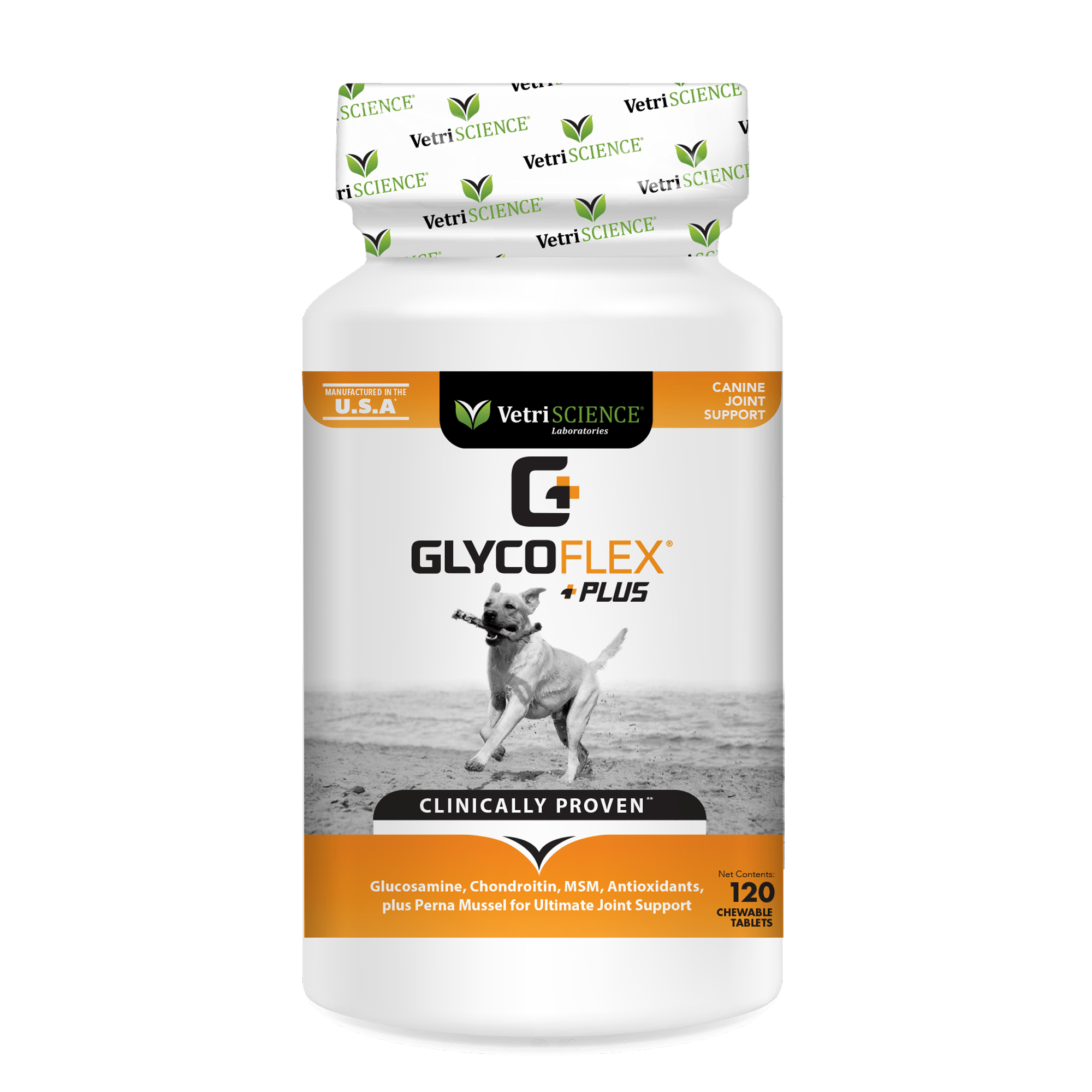 VetriScience GlycoFlex Plus Joint Support Chicken Flavor Dog Tablets, Count of 120, 3.75 IN