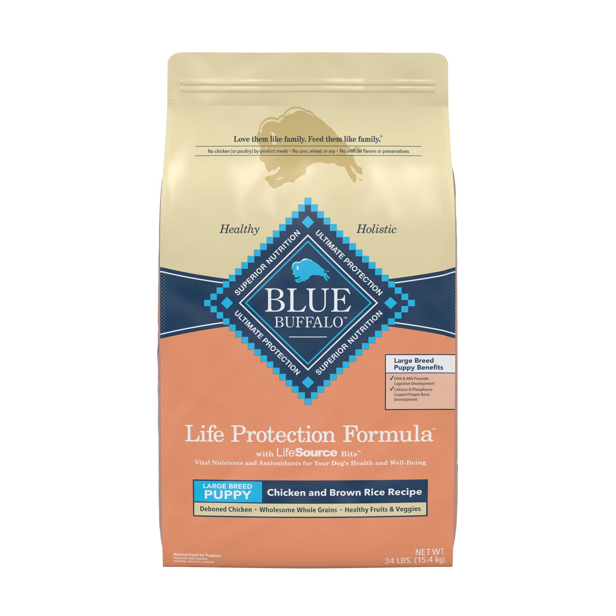 Blue Buffalo Blue Life Protection Formula Natural Puppy Large Breed Chicken and Brown Rice Dry Dog Food