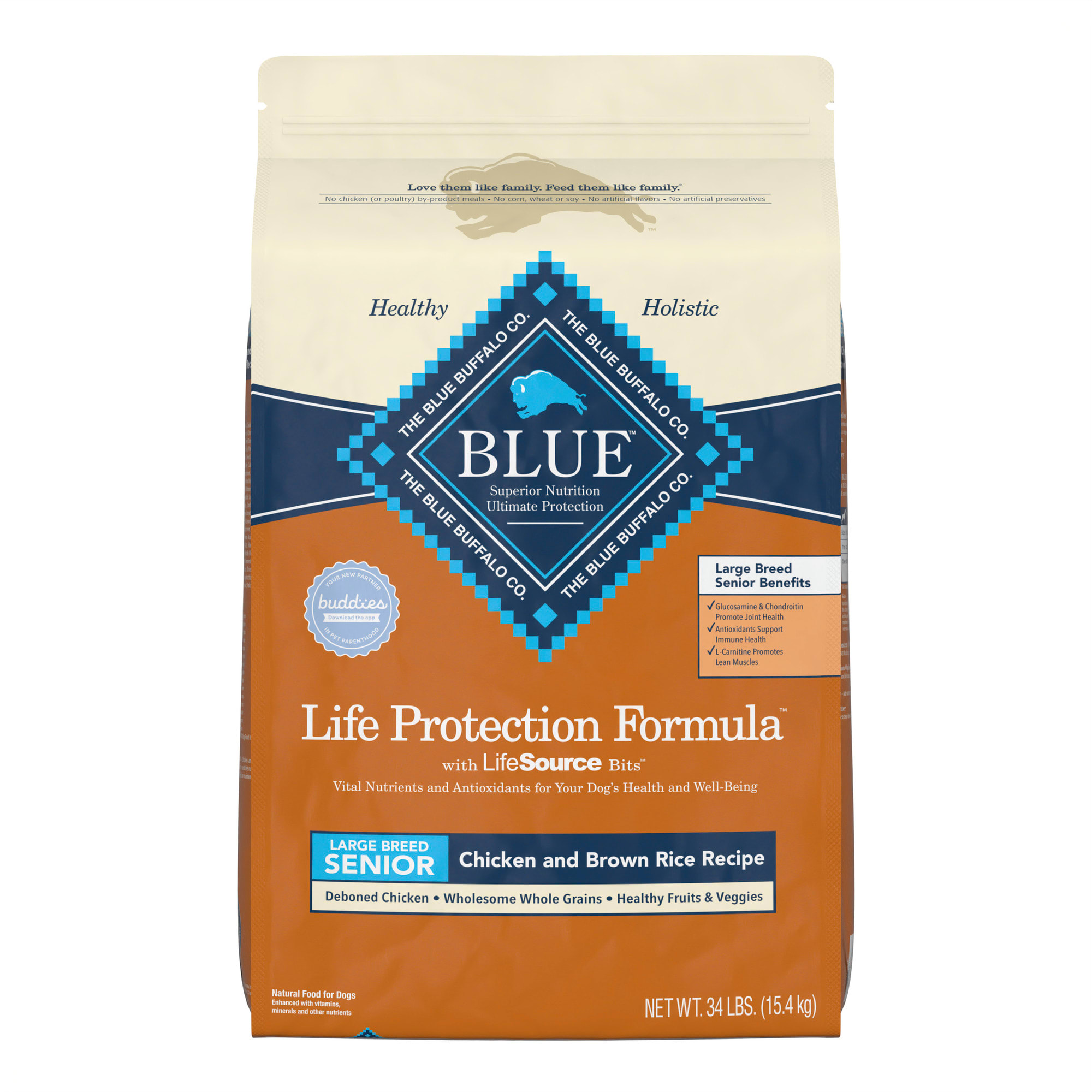 Blue Buffalo Life Protection Formula Natural Senior Large Breed Chicken and Brown Rice Dry Dog Food