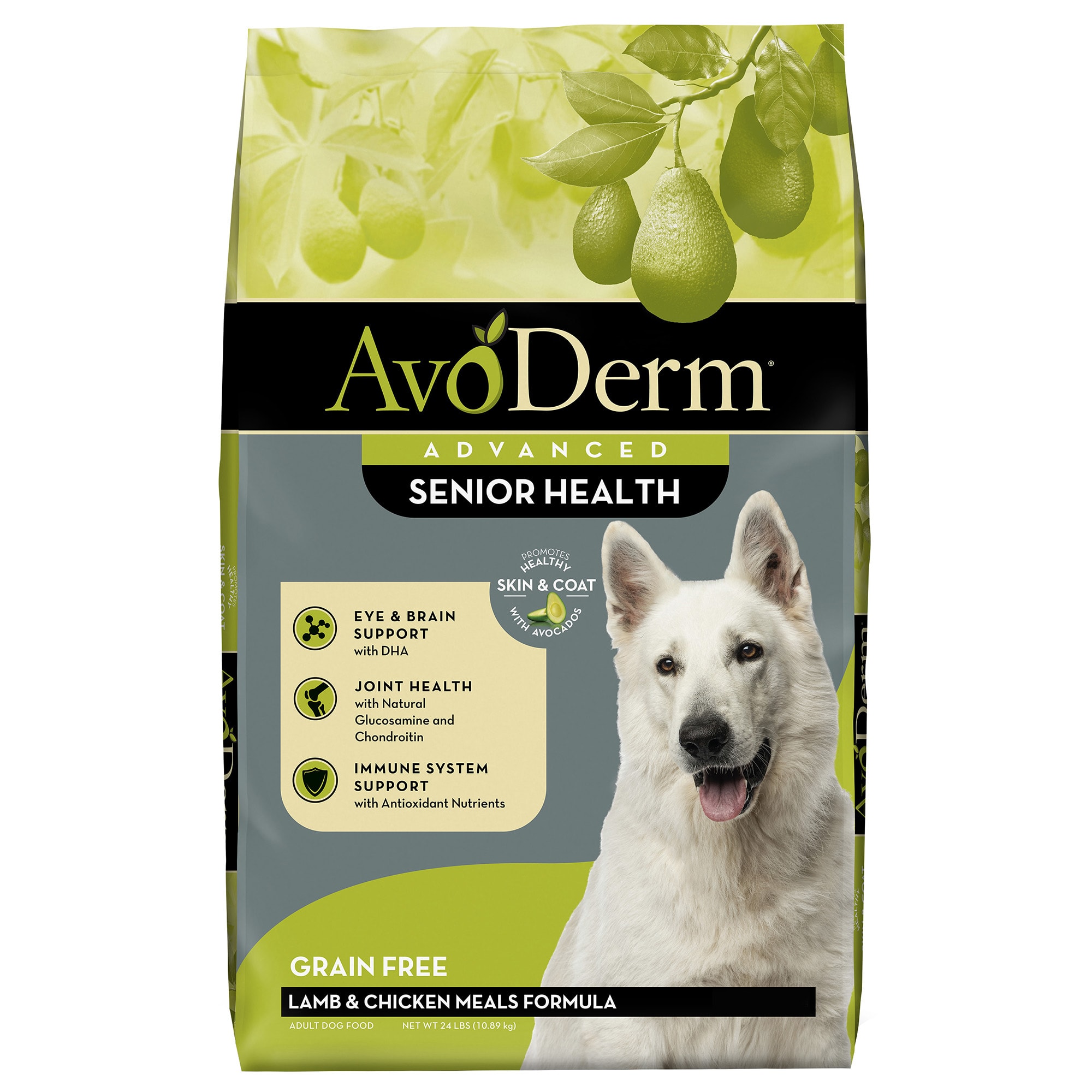 AvoDerm Senior Health Lamb & Chicken Meal Grain Free Dry Dog Food, 24 lbs.