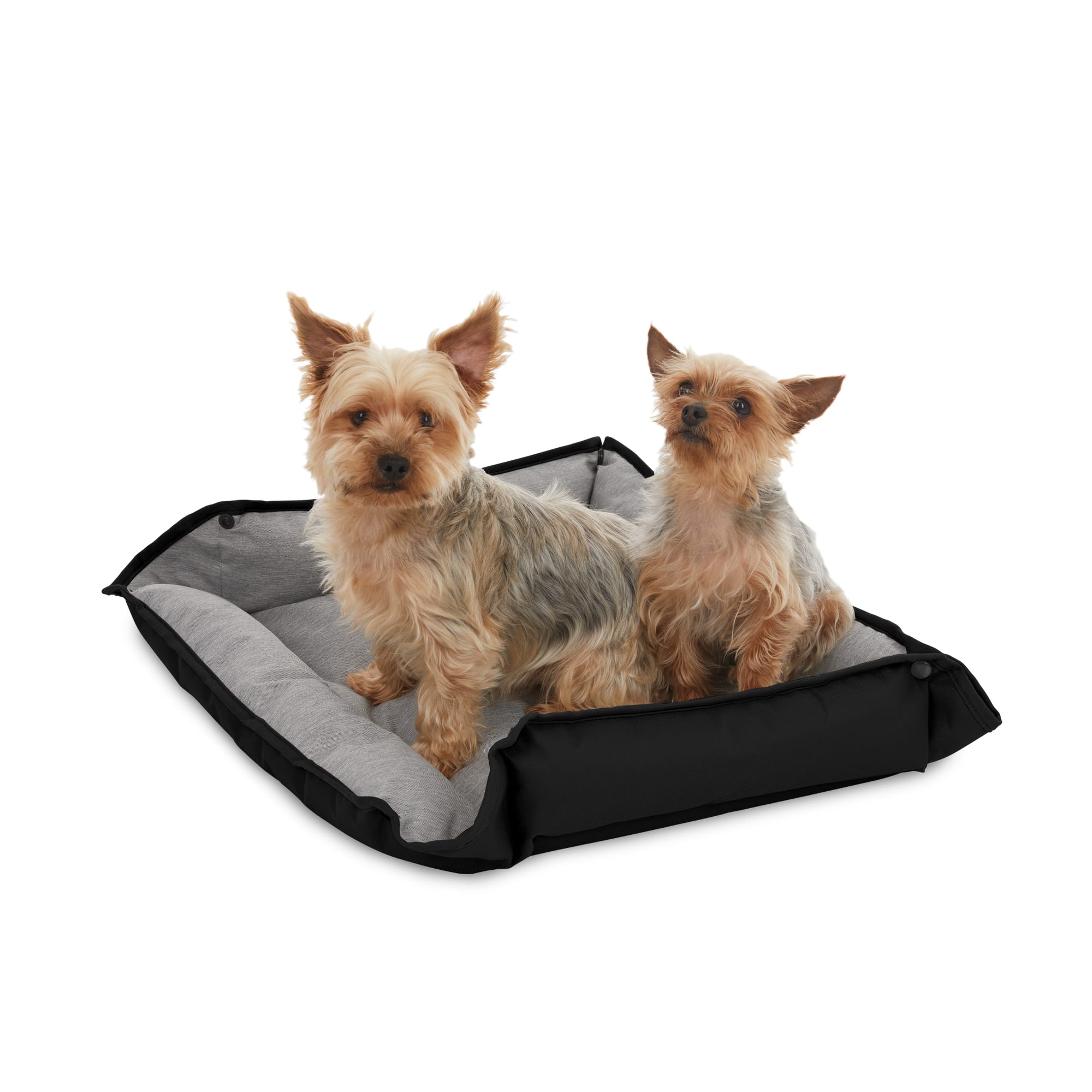 BLACK+DECKER Black Soft Breathable ECO Filling Four Way Snap Pet Bed for Small Dogs