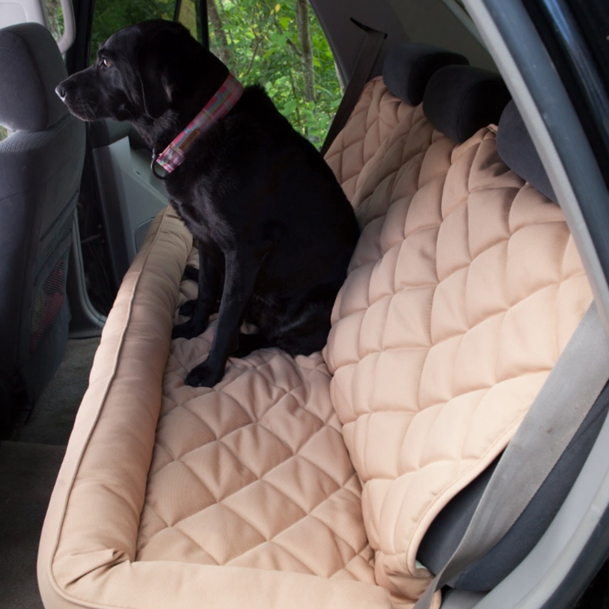 3 Dog No Slip Bolster Tan Seat Protector