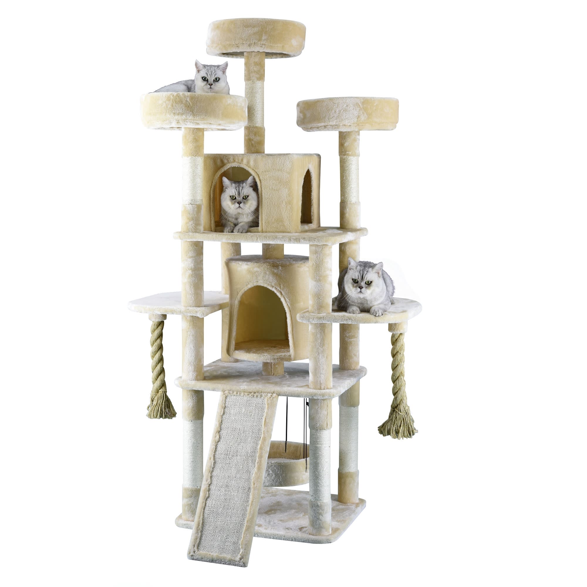 Go Pet Club Jungle Rope Cat Tree House with Sisal Covered Scratchers
